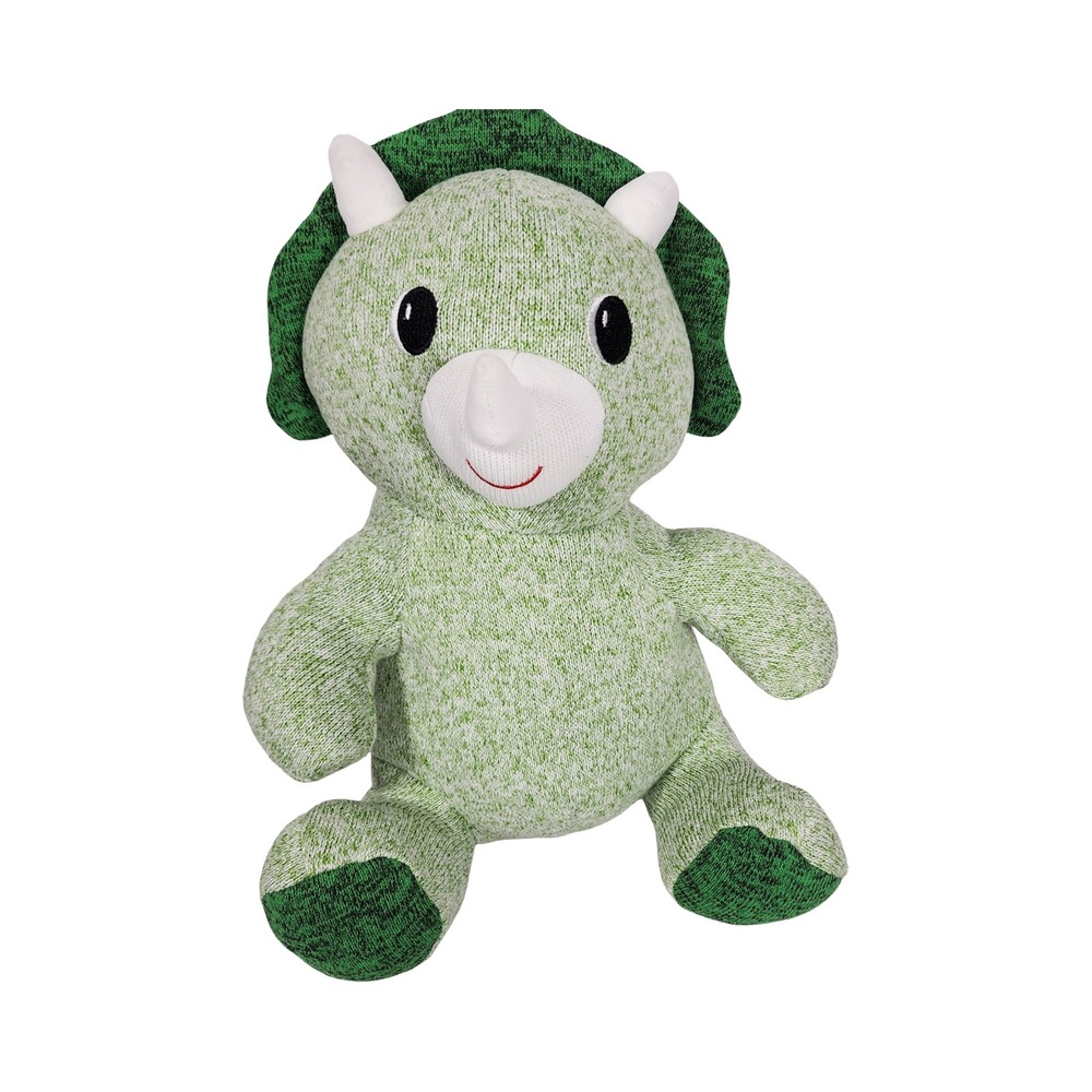 Toy Box Green‎ Marl Knit Triceratops Dinosaur Plush Stuffed Animal 13.5 Inch